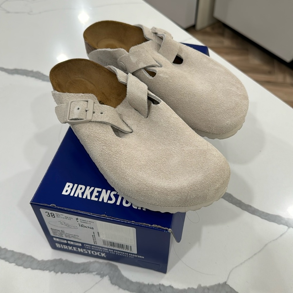 Birkenstock Boston antique white
